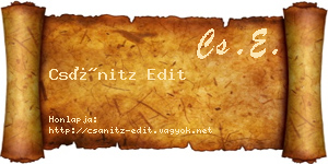 Csánitz Edit névjegykártya