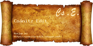 Csánitz Edit névjegykártya