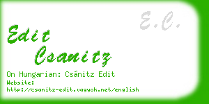 edit csanitz business card